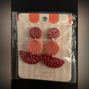 Pink and Red Earrings